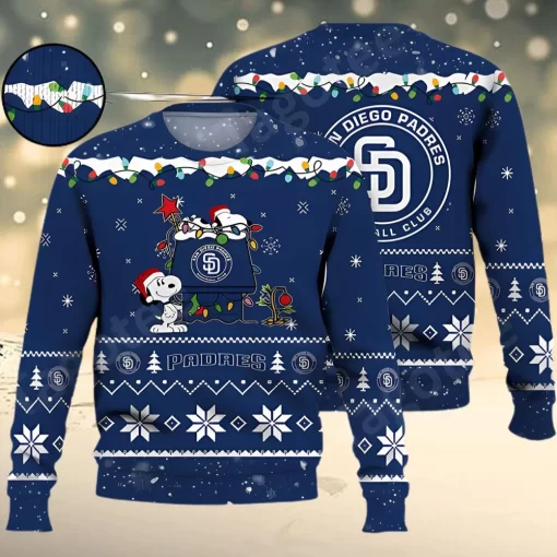 San Diego Padres Snoopy Mlb Ugly Christmas Sweater 1