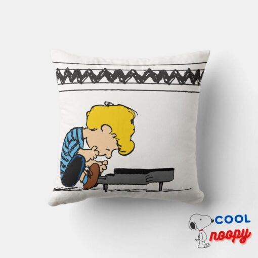 Schroeder Charlie Brown Music Throw Pillow 4