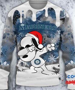 Seattle Mariners Snoopy Dabbing The Peanuts Sports Ugly Christmas Sweater 1