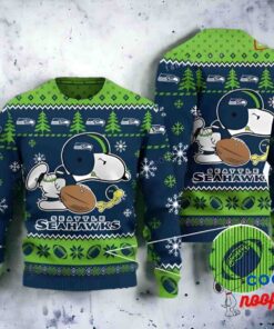 Seattle Seahawks Snoopy Christmas Ugly Sweater 1