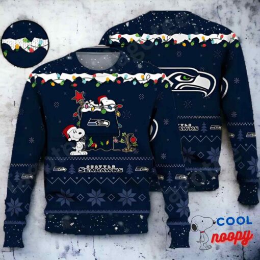 Seattle Seahawks Snoopy Nfl Ugly Christmas Sweater 1