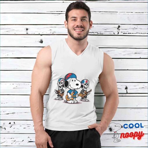 Selected Snoopy Grateful Dead Rock Band T Shirt 3