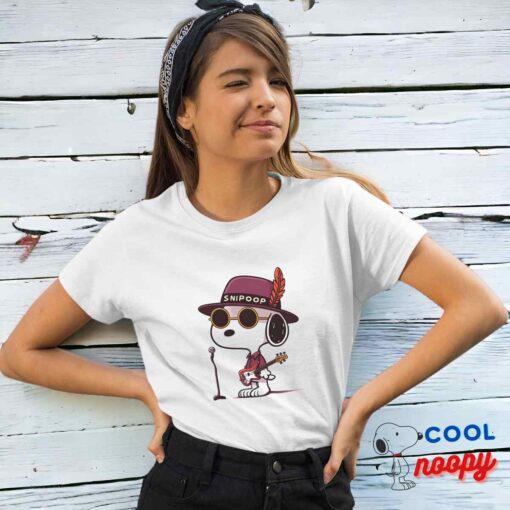 Selected Snoopy Maroon Pop Band T Shirt 4