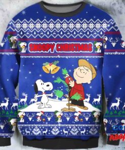 Snoopy And Charlie Brown Ugly Christmas Sweater Unisex Knit Sweater 1