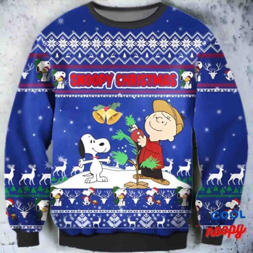 Snoopy And Charlie Brown Ugly Christmas Sweater Unisex Knit Sweater 1