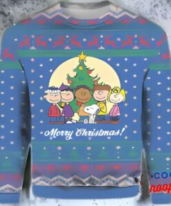 Snoopy And Friends Merry Christmas Sweater Royal The Peanuts Best Ugly Sweater 1