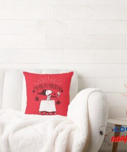 Snoopy And Woodstock Merry Bright Throw Pillow 3