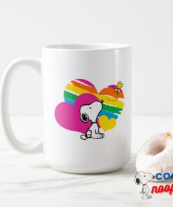 Snoopy And Woodstock Rainbow Hearts Mug 15