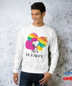 Snoopy And Woodstock Rainbow Hearts Sweatshirt 3
