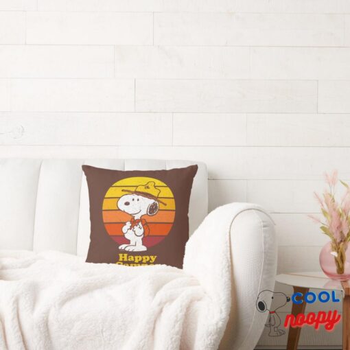 Snoopy Beagle Scout Happy Camper Throw Pillow 2