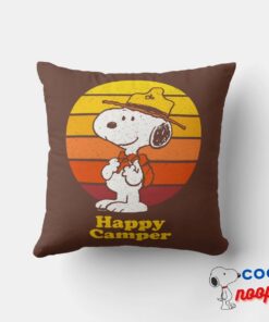 Snoopy Beagle Scout Happy Camper Throw Pillow 4