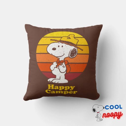 Snoopy Beagle Scout Happy Camper Throw Pillow 4