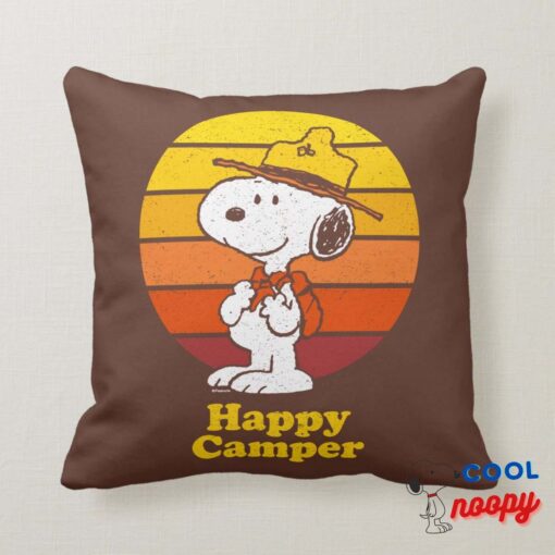 Snoopy Beagle Scout Happy Camper Throw Pillow 8
