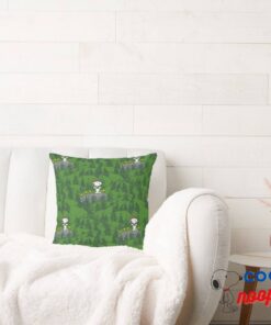 Snoopy Beagle Scout Hiking Pattern Throw Pillow 2