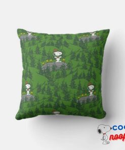 Snoopy Beagle Scout Hiking Pattern Throw Pillow 4
