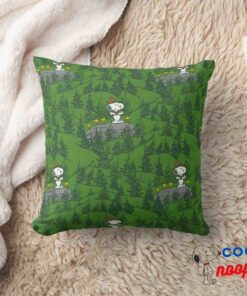 Snoopy Beagle Scout Hiking Pattern Throw Pillow 8