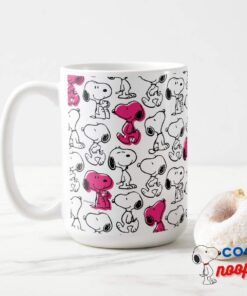 Snoopy Black Magenta Pattern Mug 15