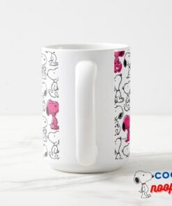 Snoopy Black Magenta Pattern Mug 4