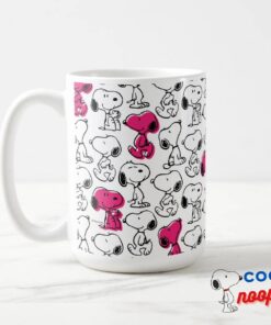 Snoopy Black Magenta Pattern Mug 5