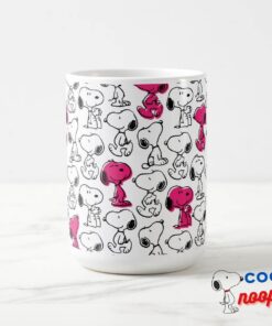 Snoopy Black Magenta Pattern Mug 6