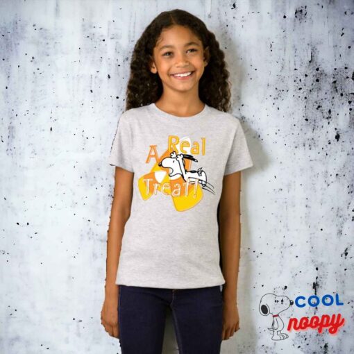 Snoopy Candy Corn Halloween Treat T Shirt 3