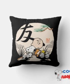 Snoopy Charlie Brown And Woodstock Friend Throw Pillow 4