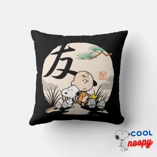 Snoopy Charlie Brown And Woodstock Friend Throw Pillow 4