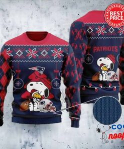 Snoopy Charlie Brown England Patriots Ugly Christmas Sweater 1