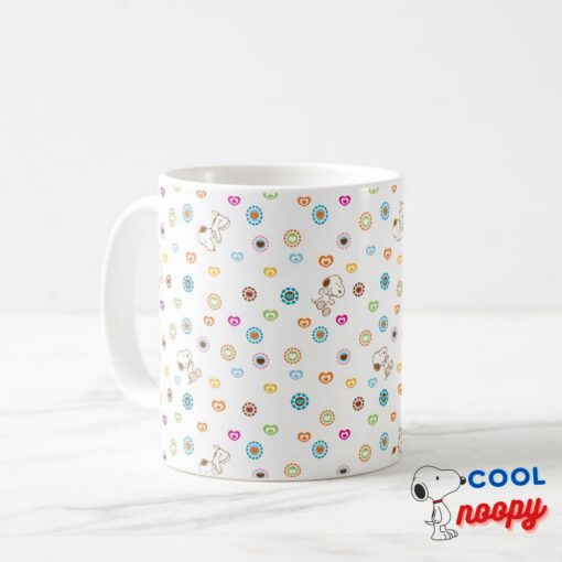 Snoopy Colorful Hearts Pattern Coffee Mug 15