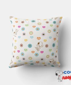 Snoopy Colorful Hearts Pattern Throw Pillow 8