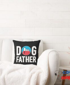 Snoopy Doghouse Dog Father Throw Pillow 2