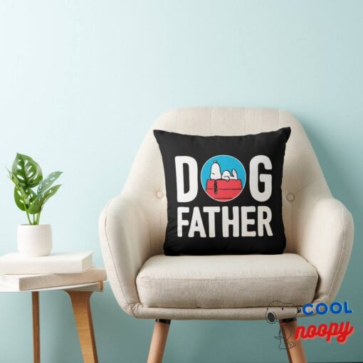 Snoopy Doghouse Dog Father Throw Pillow 3