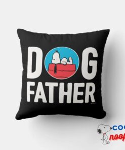 Snoopy Doghouse Dog Father Throw Pillow 4