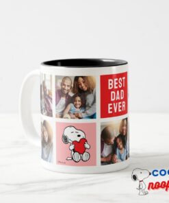 Snoopy Heart Dad Photo Collage Two Tone Coffee Mug 15