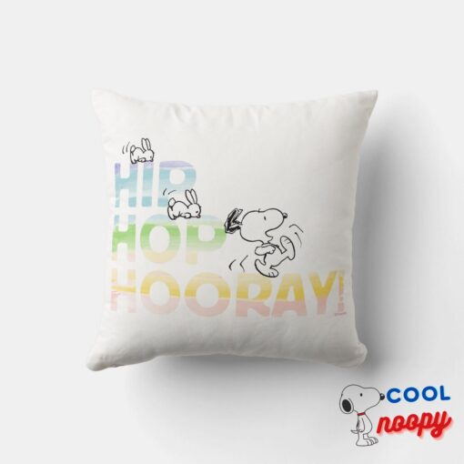 Snoopy Hip Hop Hooray Easter Throw Pillow 2