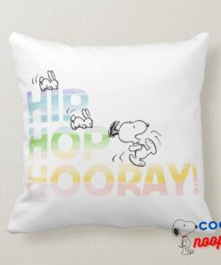 Snoopy Hip Hop Hooray Easter Throw Pillow 4