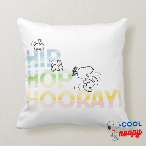 Snoopy Hip Hop Hooray Easter Throw Pillow 4