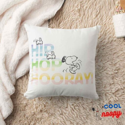 Snoopy Hip Hop Hooray Easter Throw Pillow 8