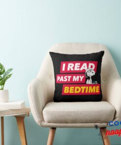 Snoopy I Read Past My Bedtime Throw Pillow 3