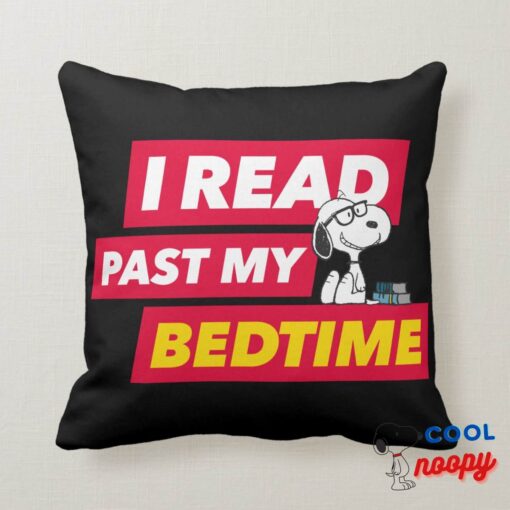 Snoopy I Read Past My Bedtime Throw Pillow 6