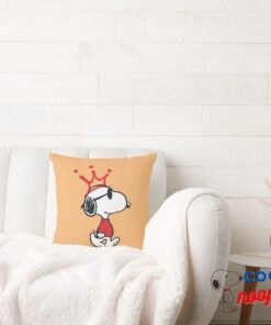 Snoopy Joe Cool Crown Throw Pillow 2