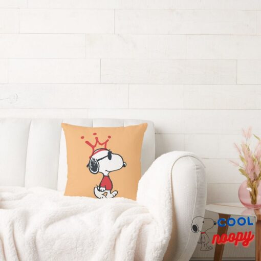 Snoopy Joe Cool Crown Throw Pillow 2