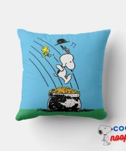 Snoopy Jumping Into Pot Of Gold Throw Pillow 4