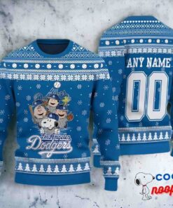 Snoopy Los Angeles Dodgers Custom Name And Number – Dodgers Ugly Sweater 1