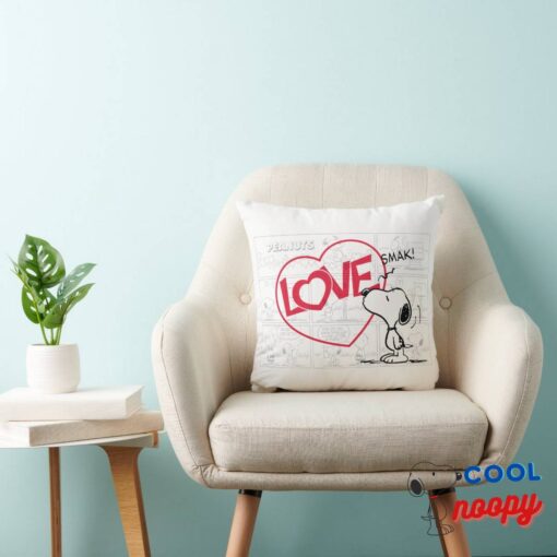 Snoopy Love Comic Strip Graphic Throw Pillow 3