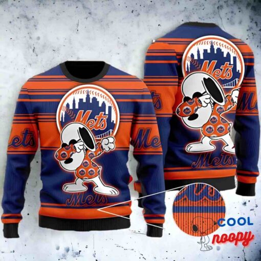 Snoopy Love York Mets Ugly Christmas Sweater 1