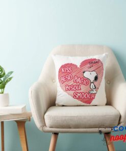 Snoopy Multilingual Kiss Throw Pillow 3