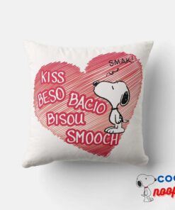 Snoopy Multilingual Kiss Throw Pillow 4