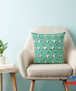 Snoopy Mustaches Teal Pattern Throw Pillow 3