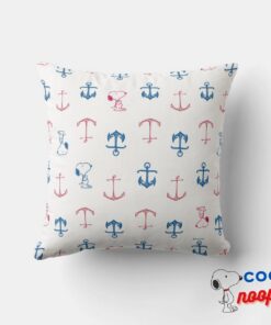 Snoopy Nautical Anchor Pattern Throw Pillow 4